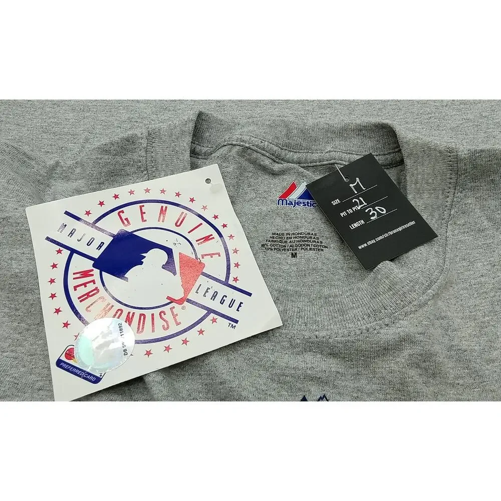 Y2K 2008 New York Yankees Baseball Club Majestic Gray Shirt Men's Medium